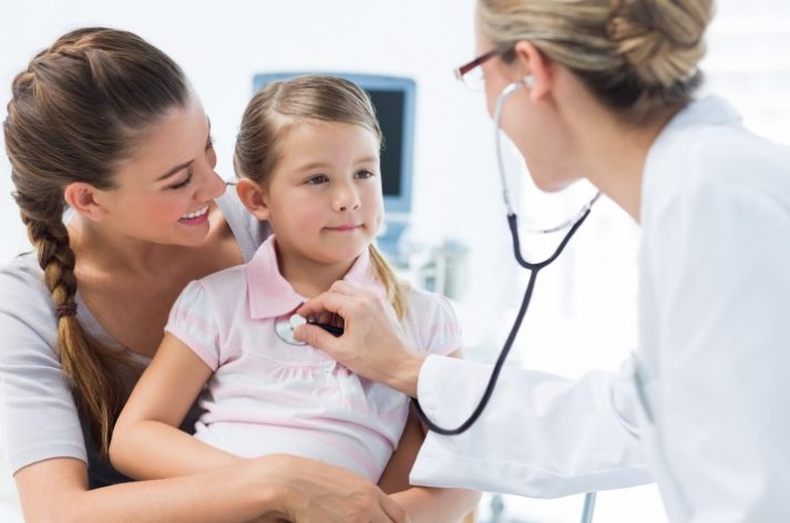 A parent and child with a Rockwell pediatric provider